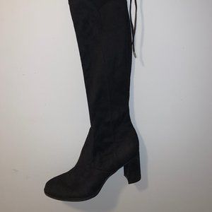 MARC FISHER OVER THE KNEE BLACK SUADE BOOTS NEW